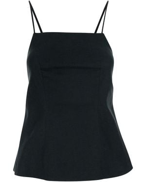 Semicouture Sleeveless Top With Square Neckline And Button Closu - Black