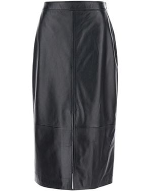 Arma Midi Skirt With Front Slit - Grey