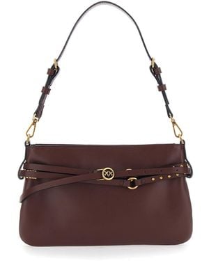Pinko 'Belt Bag Mini' Shoulder Bag With Love Birds Logo Plate - Purple