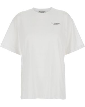 Philosophy Di Lorenzo Serafini T-Shirt With Maxi Logo Printed On The Back - White