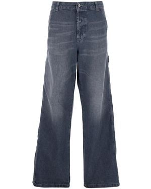 DIESEL 'D-Livery' Jeans With Logo Patch On The Rear And Wide Leg - Blue