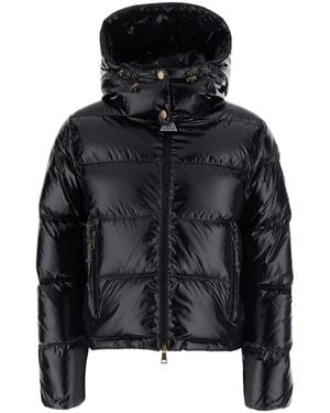 Moncler 'Niveole' Down Jacket With Removable Hood With Buttons And Logo Patch On The Sleeve - Black