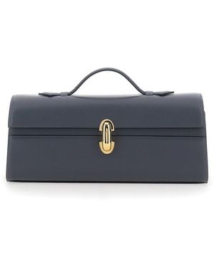 SAVETTE Pochette 'Slim Symmetry' Grigia Con Chiusura A Zip - Blu