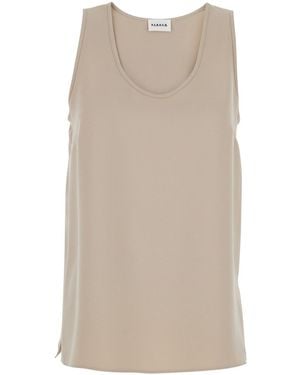 P.A.R.O.S.H. P.A.R.O..H. Sleeveless Top With Round Neck - Natural