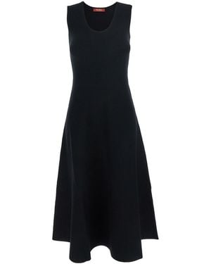 Max Mara 'Furetto' Dress With U-Neck And Flared Hem - Blue