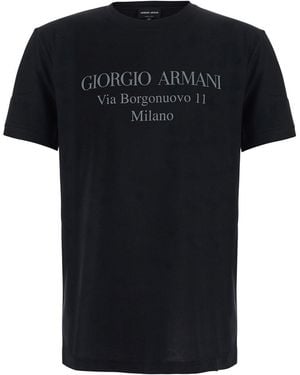 Giorgio Armani Girocollo Stampa Indirizzo - Black