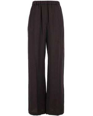 Tela Linen Blend Elasticated Waist Pants For - Blue