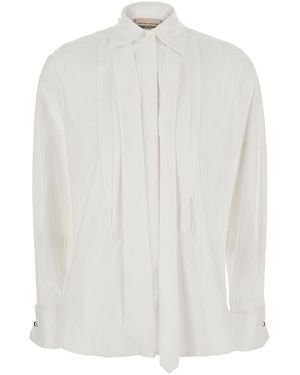 Semicouture 'Gracie' Shirt With Pointed Collar And Stripes On Th - White
