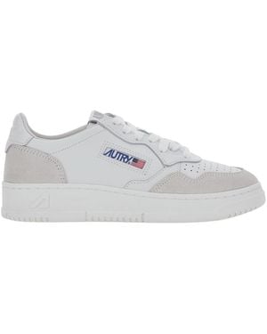 Autry Sneakers With Contrast Leather Details - White