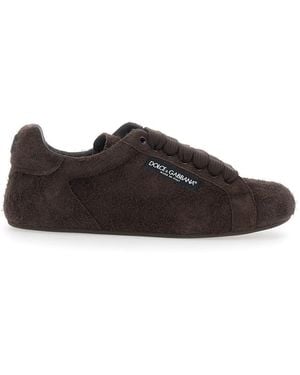 Dolce & Gabbana 'Portofino' Trainers With Logo Patch On The Side - Brown