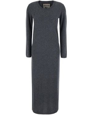 Semicouture 'Brenda' Long Dress With Round Neck - Black