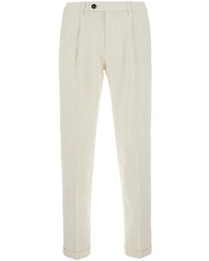 Michael Coal Pants With Side Pocket And Contrast Details - Natural