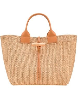 Longchamp Tote Bag Le Smart Raffia - Brown