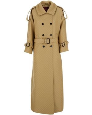 Gucci Cappotto Oversize Doppiopetto Con Spalle Basse E Singolo Spacco - Neutro