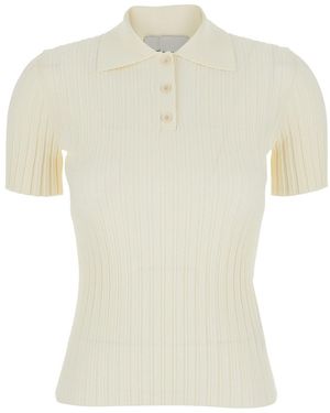 Ami Paris Short Sleeves Polo - White