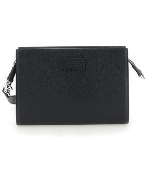 Gucci Super Mini Crossbody Bag With Logo Patch - Black