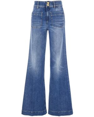 The Seafarer Pantaloni 'Jane' Con Tasche Frontali Ed Effetto Slavato - Blu