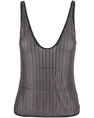 VENUJA Crystal Top Is A Top With Tech Fabric And - Grey