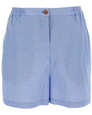 ..,merci Shorts With Elasticated Waist And All-Over Print - Blue