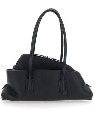 The Attico 'La Passeggiata Small' Shoulder Bag With Tubular Hand - Black