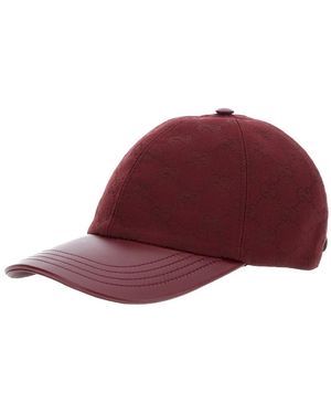 Gucci Bordeaux Baseball Cap With Gg Buckle Closure On The Rear - Red