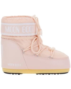 Moon Boot Stivaletti Icon Low Nylon Con Tessuto Tecnico E Colore - Rosa