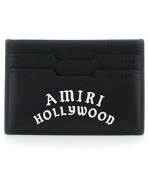 Amiri Leather Card Holder With Logo Details - Black