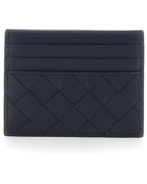Bottega Veneta Cardholder With Intreccio Motif - Blue