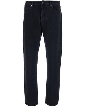 Stone Island Slim Jeans With Logo Patch On The Back - Blue