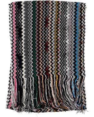Missoni Scarf 'Sc35Vida4940001' With Zig Zag Motif - Black