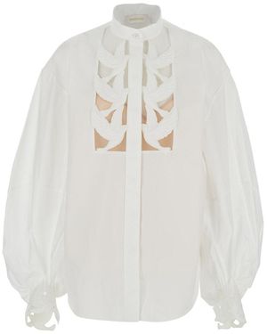 Zimmermann Luna Applique Blouse - Bianco