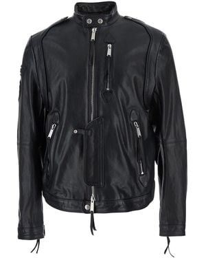 DSquared² 'Ducati X D2' Jacket With Mandarin Collar And Logo Emb - Black
