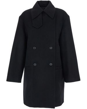 TOTEME Double-Breasted Coat Wool - Blue