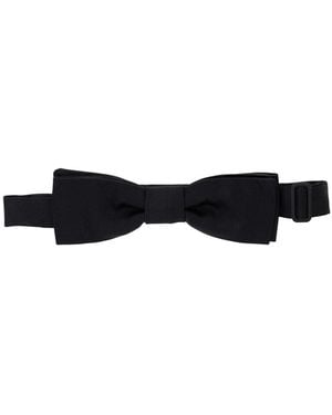 Dolce & Gabbana Bowtie With Logo Patch On The Rear And Rear Hook - Black
