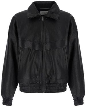 Saint Laurent Leather Jacket Lambskin Coat - Black