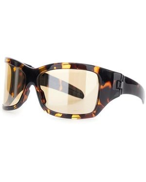 Bottega Veneta Rectangular Injected Sunglasses - Brown