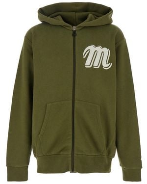 Moncler Genius Sweatshirt With Monogram Embroidery On The Front And Logo Patch On The Sleeve - Green
