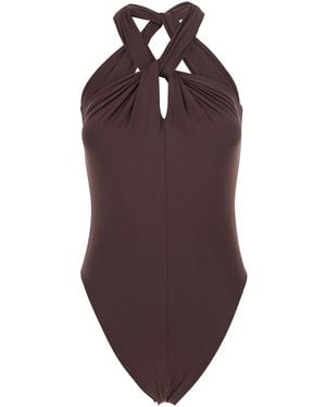 FEDERICA TOSI One-Piece Swimsuit With Braided Straps - Purple