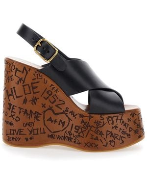 Chloé Maxime Wedge Sandal - Brown
