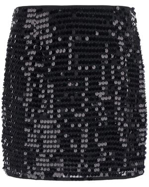 ROTATE BIRGER CHRISTENSEN Skirt Sequins Mini Skirt With Polyester Fabric For - Black