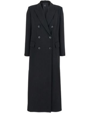 Plain 'Cady' Coat With Double-Breasted Fastening - Black