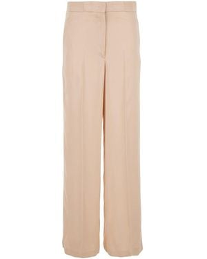 Jucca Trousers With Hidden Front Closure And Side Pockets - Natural