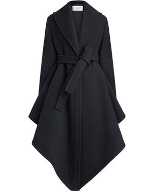 Alaïa Wrap Coat With Collar And Long Sleeves - Blue