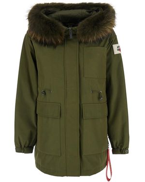 AFTER LABEL Jacket Stoccolma With Collar And Long Sleeves - Green