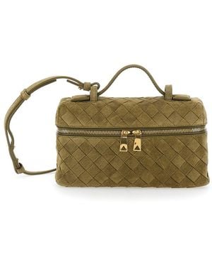 Bottega Veneta Vanity Case With Intreccio Motif - Green