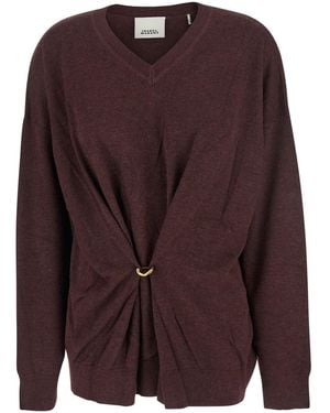 Isabel Marant Maglia Con Scollo A V E Dettaglio Anello - Viola