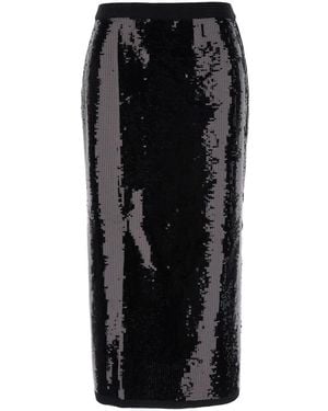 Twinset Midi Skirt With Sequins All-Over - Black
