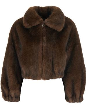 VALENTINI 1972 Bomber Jacket With Wide Collar - Brown