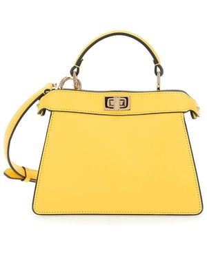 Fendi 'Peekaboo Iseeu Petite' Handbag With Turnlock Closure In - Yellow