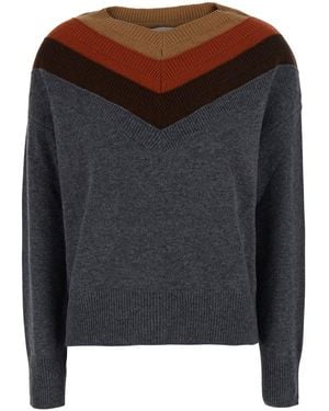 Jucca Sweater With Triple Neck - Black